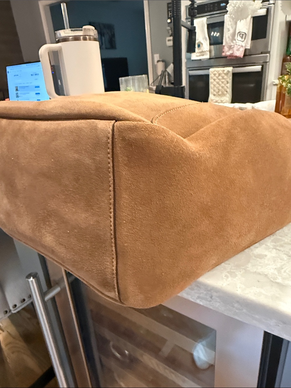 Coach Hadley Turnlock Tote Bag in suede - Picture 7 of 11